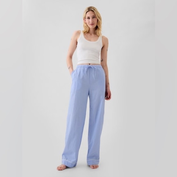 GAP Pants - Gap Poplin PJ Pants Cotton Blue Stripe XS Petite
